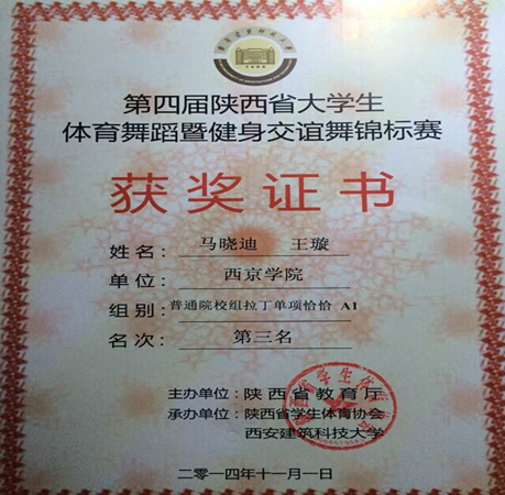 我校学生在省级大学生体育舞蹈锦标赛中获奖