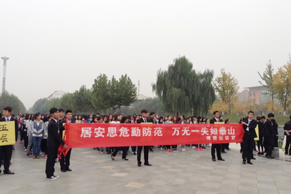 我校三防三停演练预案演习圆满完成