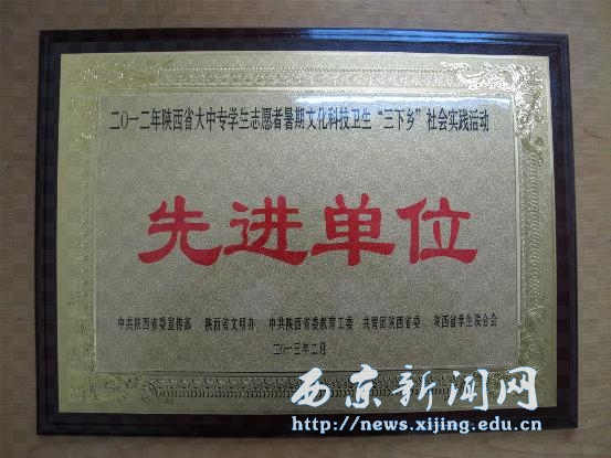 学生志愿者三下乡活动获表彰